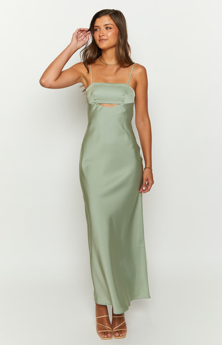 Collective Dress - Amour Sage Satin Maxi Dress image 6