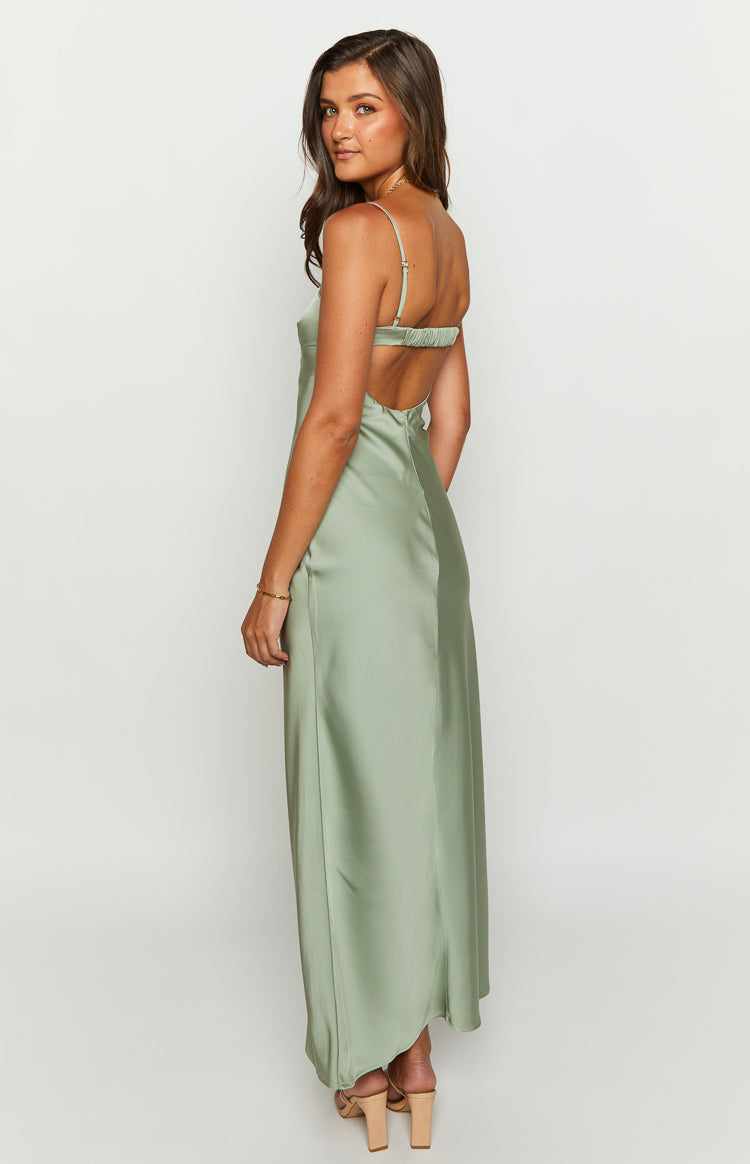 Collective Dress - Amour Sage Satin Maxi Dress image 1