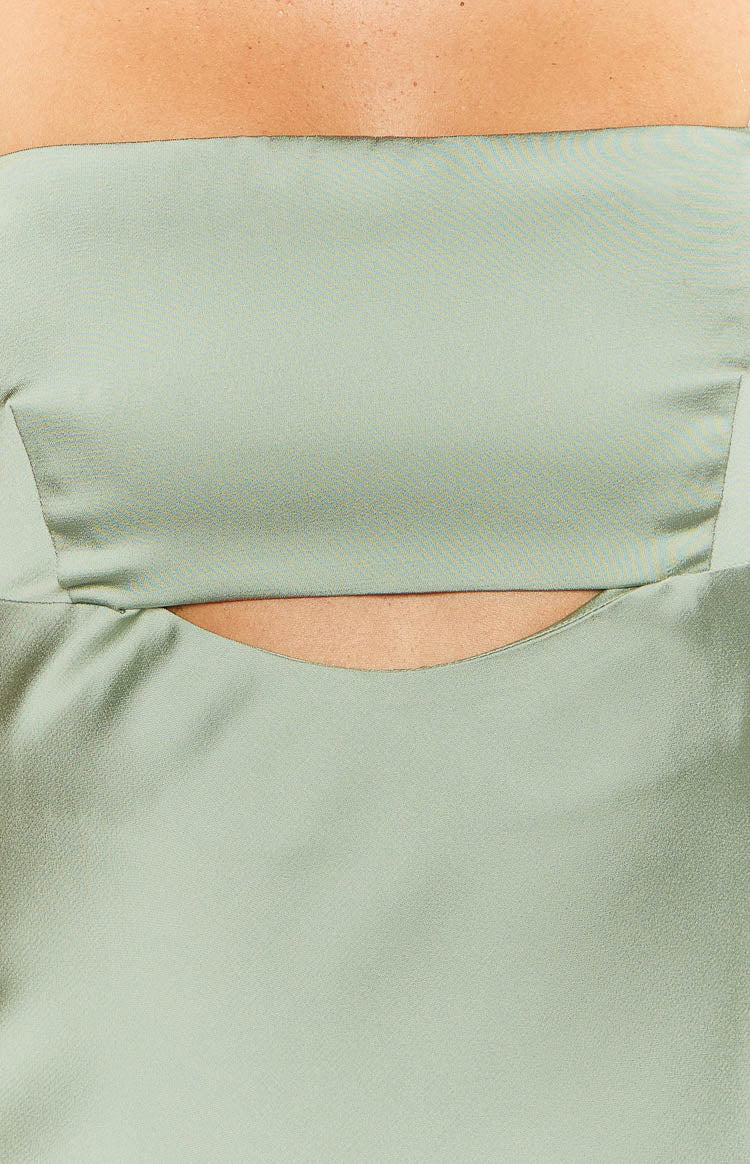 Collective Dress - Amour Sage Satin Maxi Dress image 3