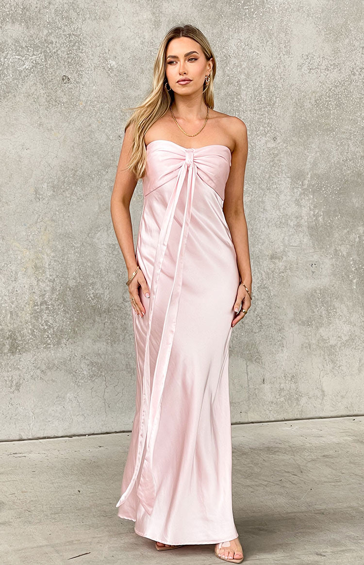 Beginning Boutique Strapless Summer Maxi Dresses Ariella Pink