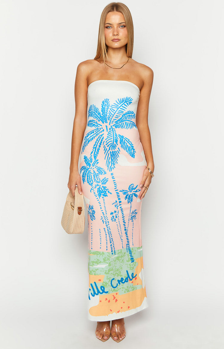 Arizona Ville Crede Palm Print Maxi Dress - View 6 | Shop Formal Dress