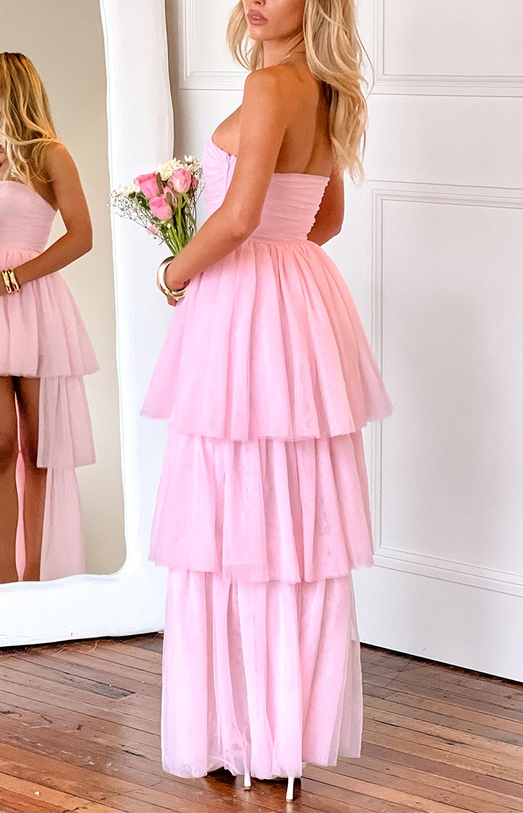 Avery Pink High-Low Maxi Dress - View 4 | Shop Formal Dress