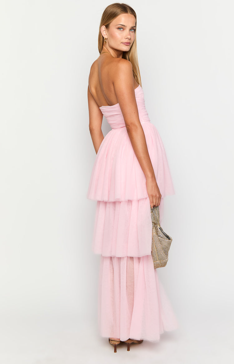 Avery Pink High-Low Maxi Dress - View 1 | Shop Formal Dress