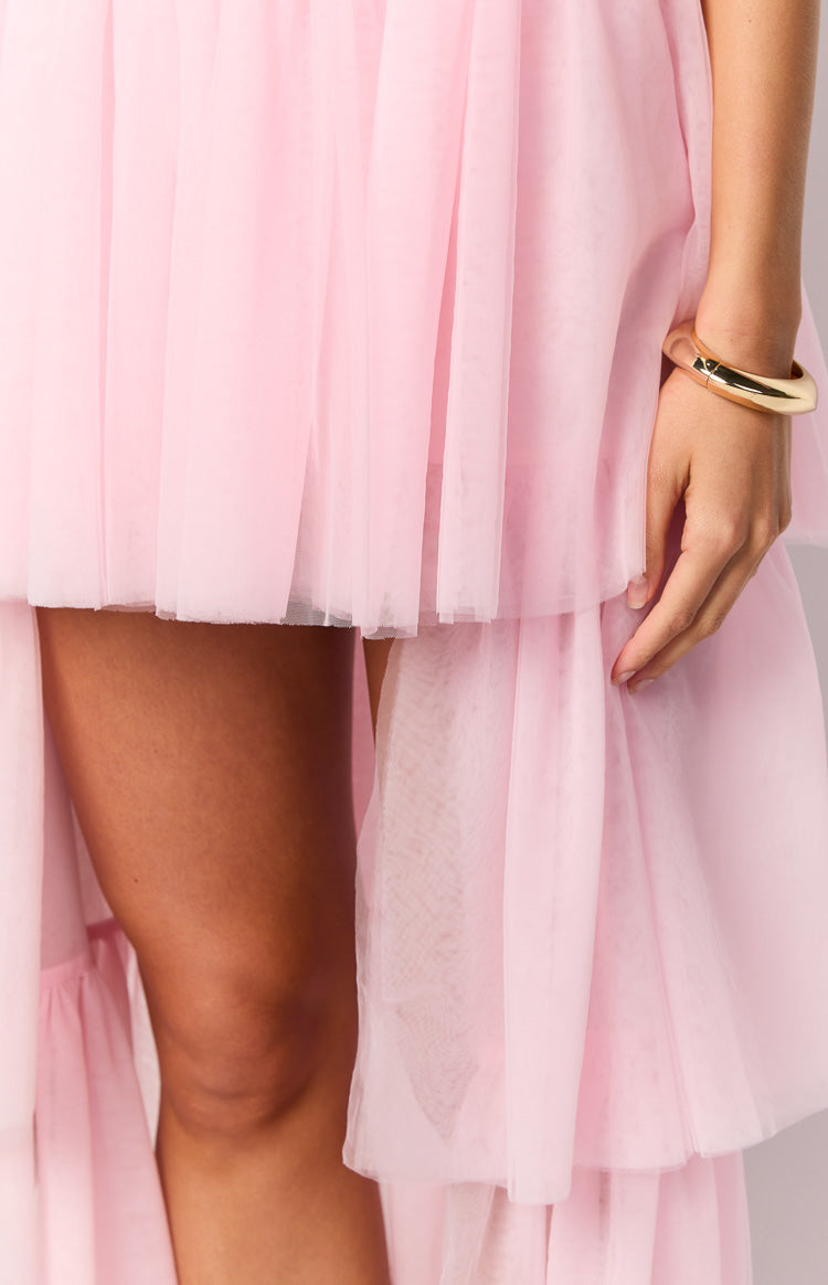 Avery Pink High-Low Maxi Dress - View 3 | Shop Formal Dress