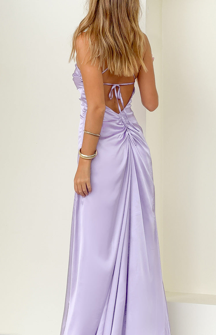 Blaise Lilac Satin Maxi Dress | Beginning Boutique AU Blaise Lilac Satin Maxi Dress | Beginning Boutique AU