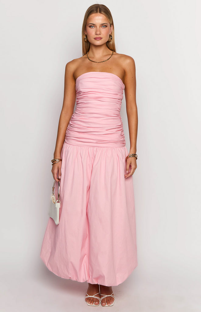 City Of Stars Strapless Maxi Dress Baby Pink