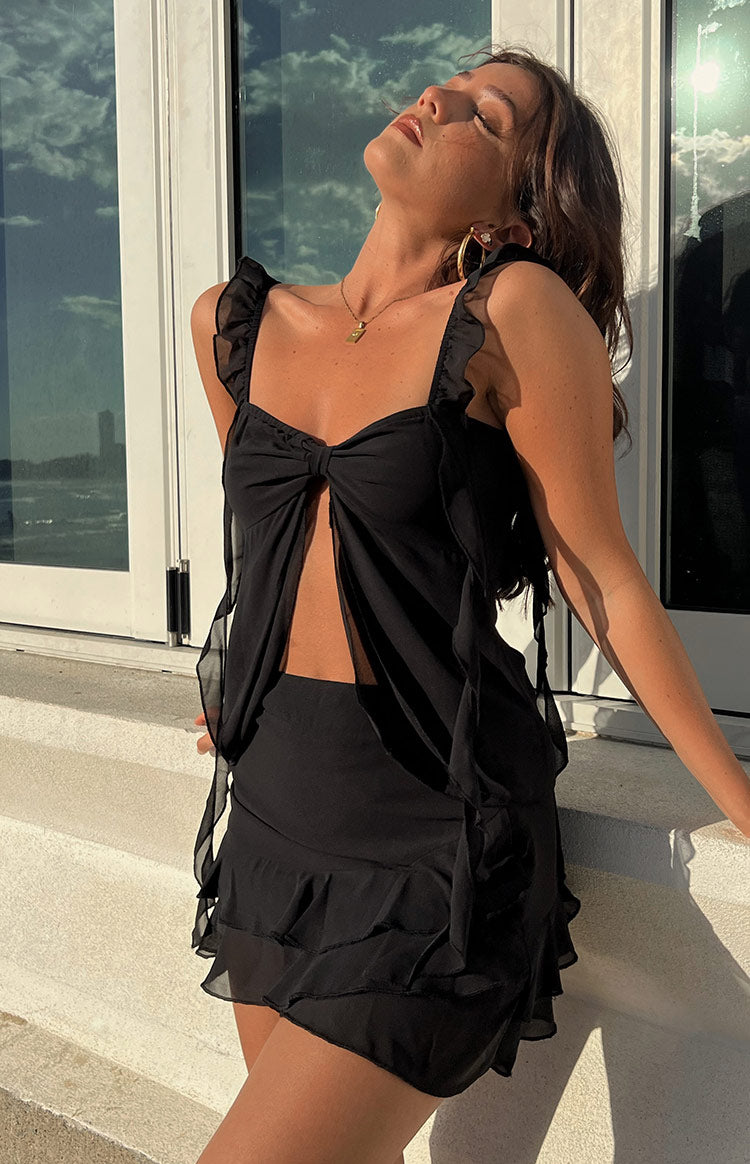 ruffle chiffon top