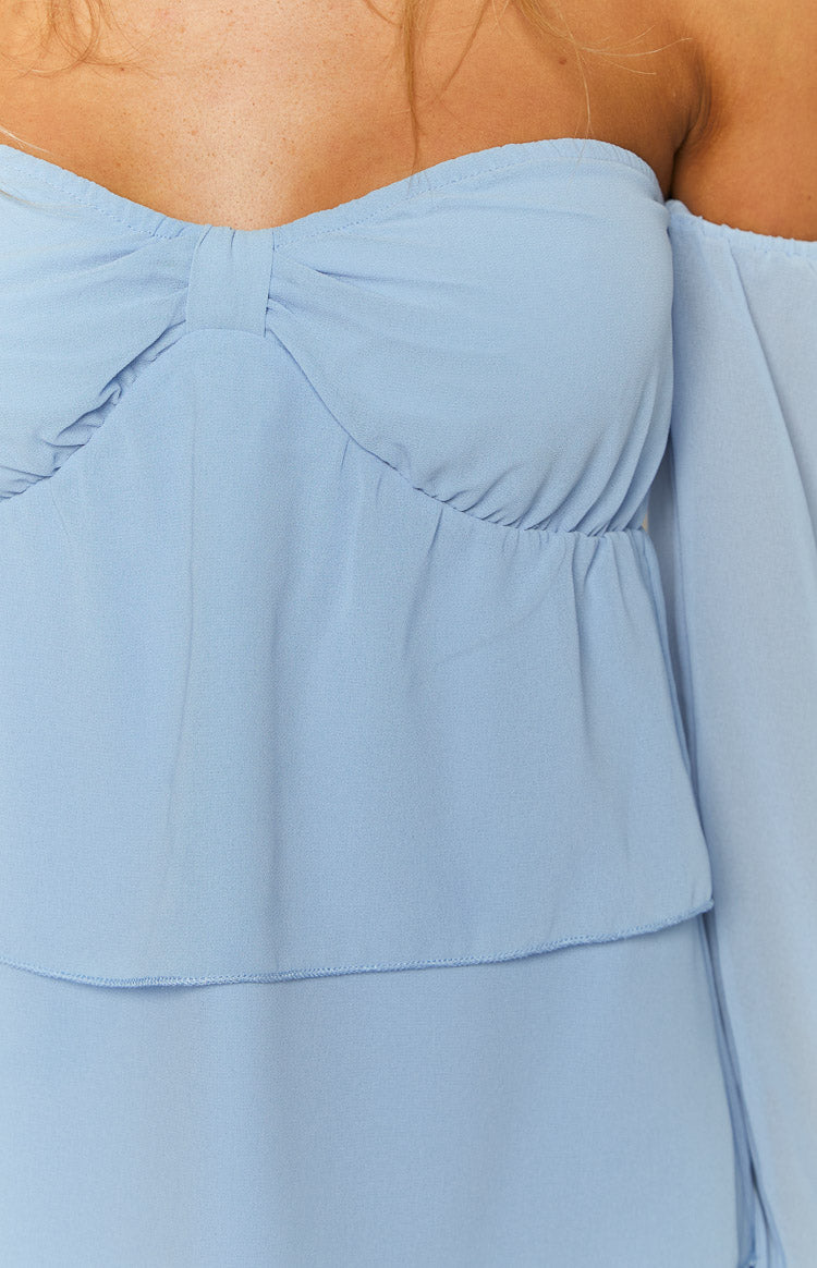 Cindee Blue Off Shoulder Mini Dress Image