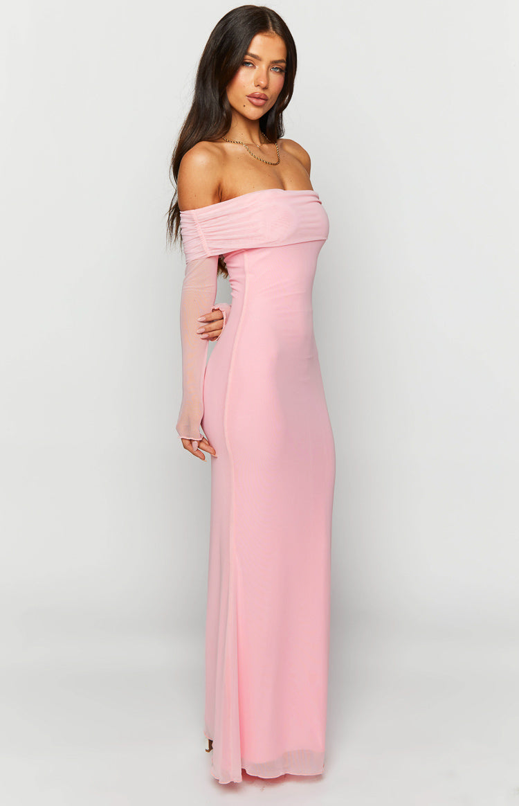 Coraline Pink Long Sleeve Maxi Dress Image