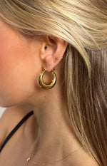 Gilded Grace Gold Hoop Earrings (FREE over $130) Image
