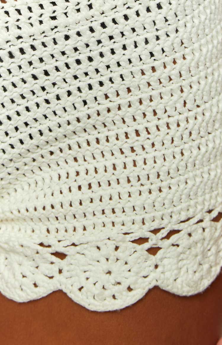 Holiday White Crochet Shorts Image