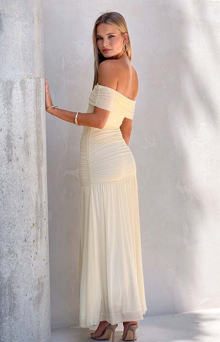 Collective Dress - Joesy Cream Off The Shoulder Maxi Dress image 5