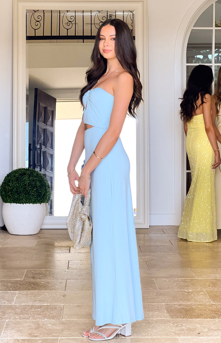 Kain Blue Strapless Maxi Dress - View 4 | Shop Formal Dress
