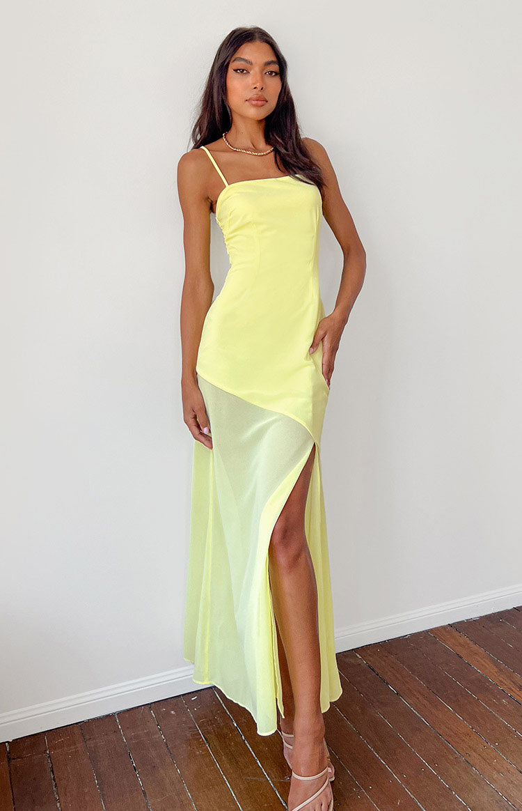 Karmic Yellow Chiffon Maxi Dress | Beginning Boutique AU Karmic Yellow Chiffon Maxi Dress | Beginning Boutique AU