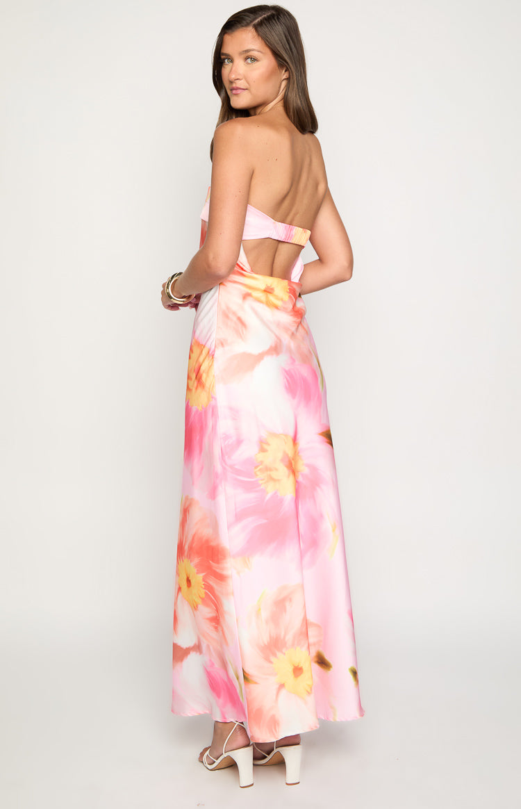 Maiah Pink Floral Print Maxi Dress - View 1 | Shop Formal Dress