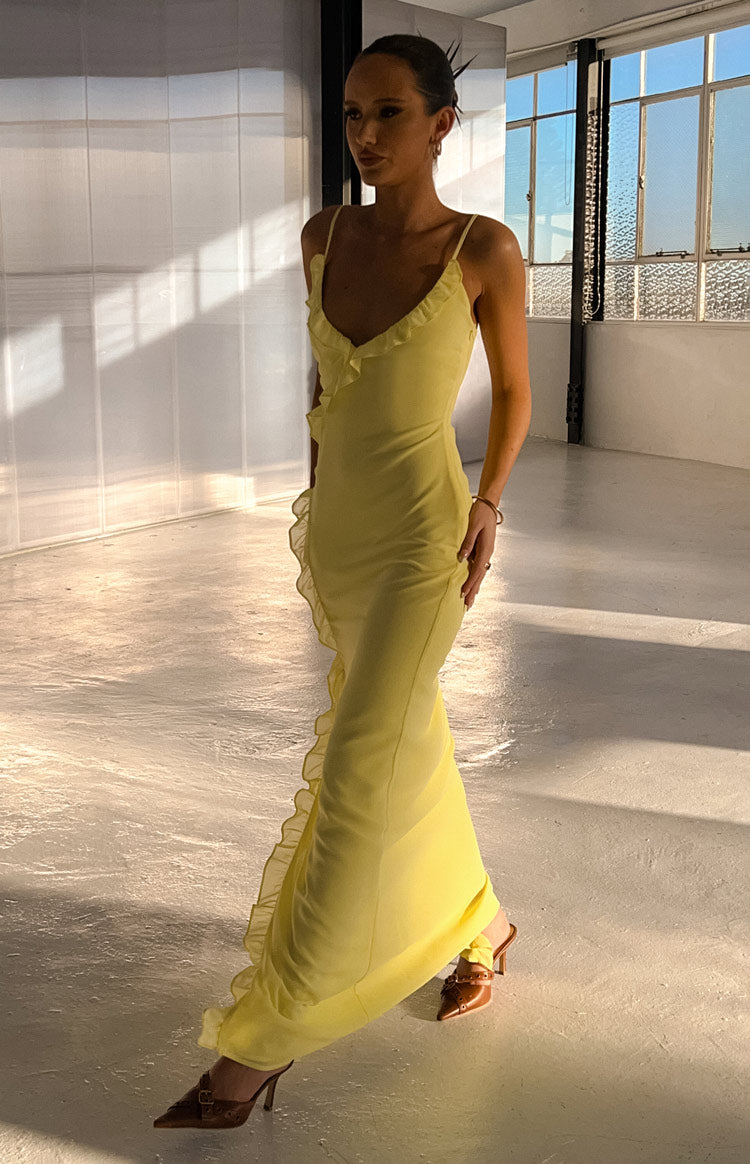 Collective Dress - Nahanee Yellow Ruffle Maxi Dress image 4