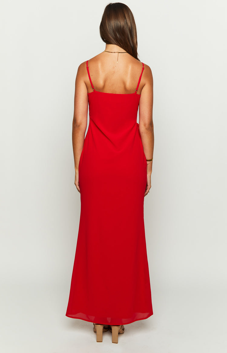 Nahanee Red Ruffle Maxi Dress - View 3 | Shop Formal Dress