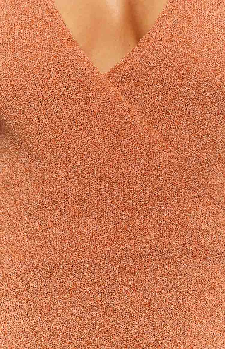 Noa Orange Knit Maxi Dress Image