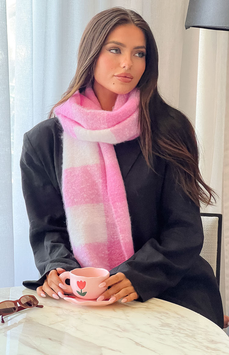 Pink Check Blanket Scarf Beginning Boutique AU - Main Image