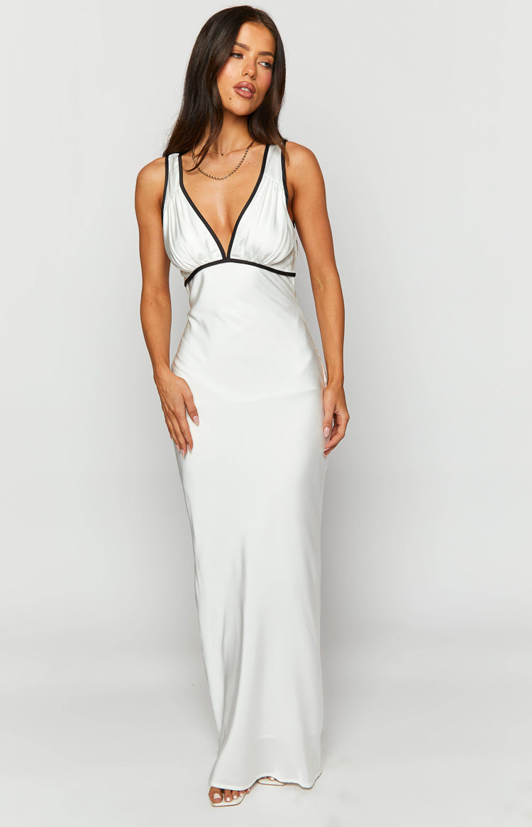 Rebel Rose Black And White Contrast Maxi Dress Image