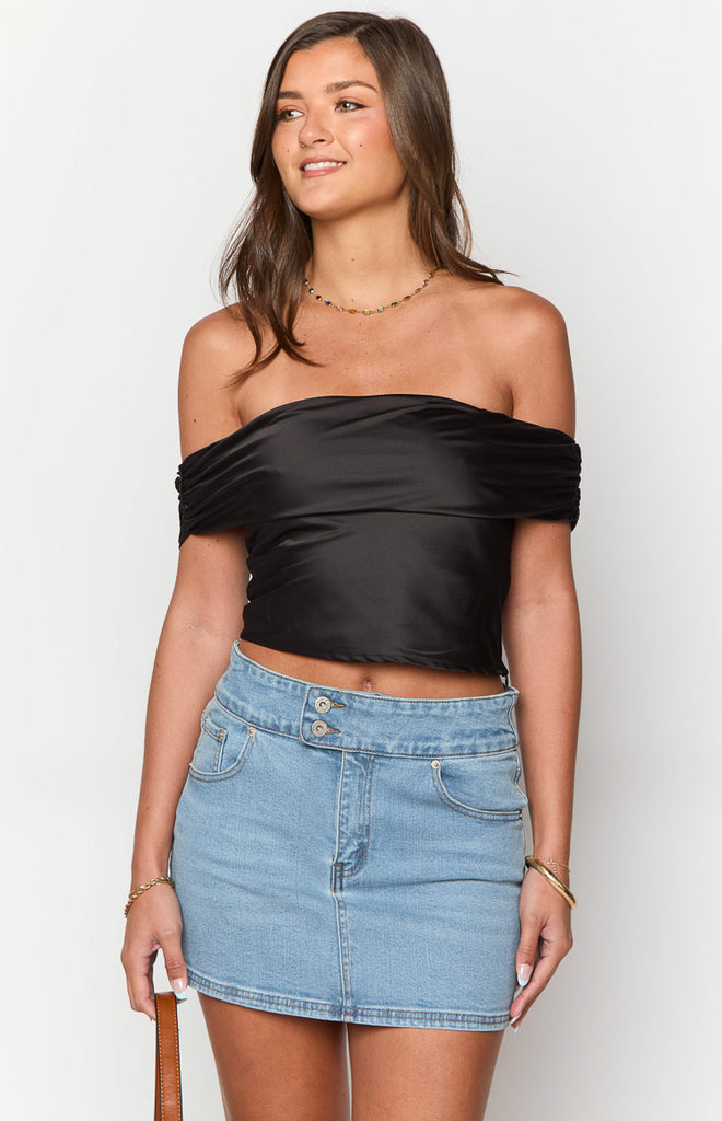 Lil Legs Denim Drawstring Maxi Skirt - Light Wash main image 1