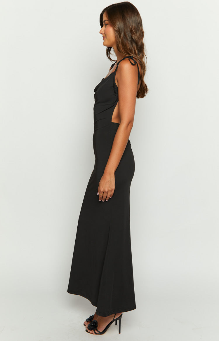 Shop Formal Dress - Riley Black Maxi Dress fourth image