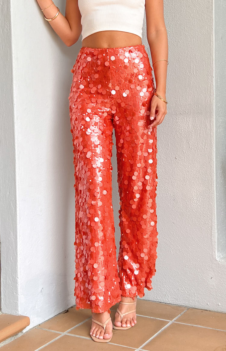 Saria Orange Sequin Pants Image