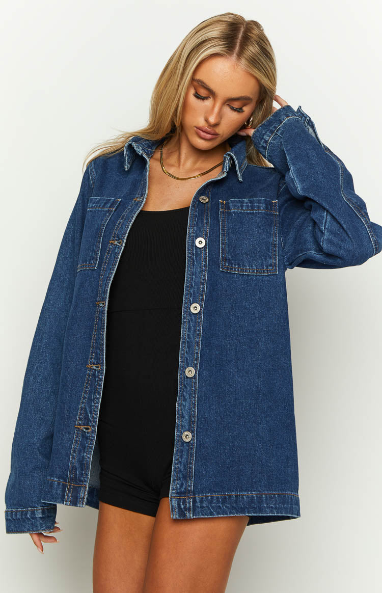She's Got It Denim Long Sleeve Top Beginning Boutique AU