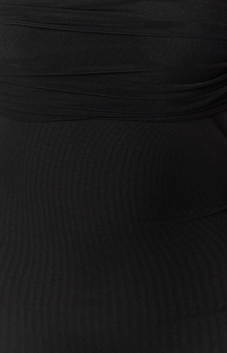 Sierra Black Mesh Mini Dress Image