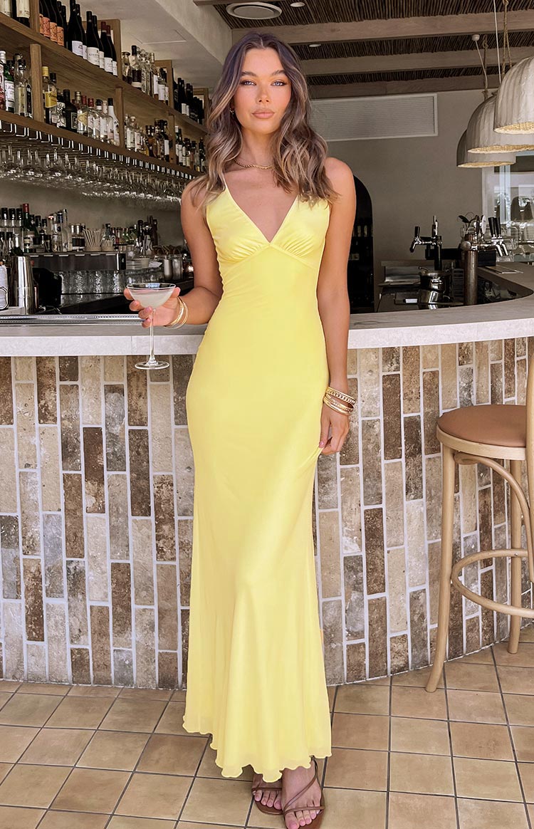 yellow mesh dress Sunflower Yellow Mesh Maxi Dress