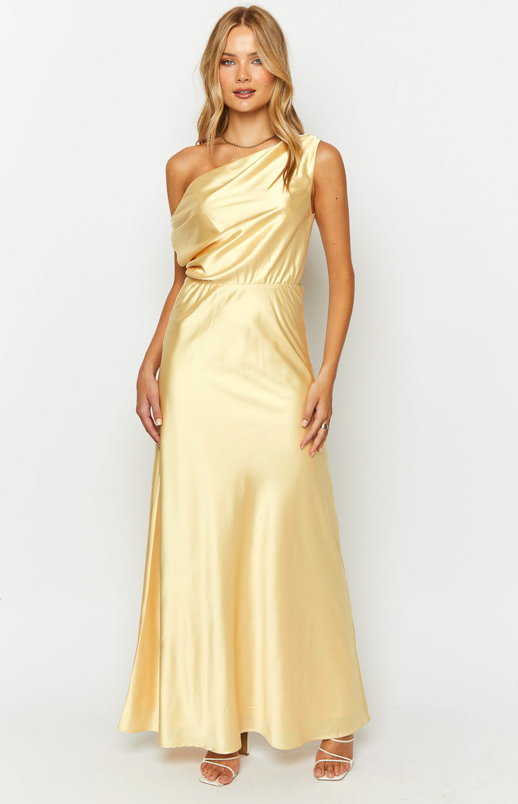 Sunshine Elegance Yellow Formal Maxi Dress Image