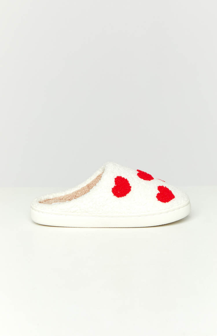 Sweetheart Sole White Love Heart Slippers (FREE over $250) Image