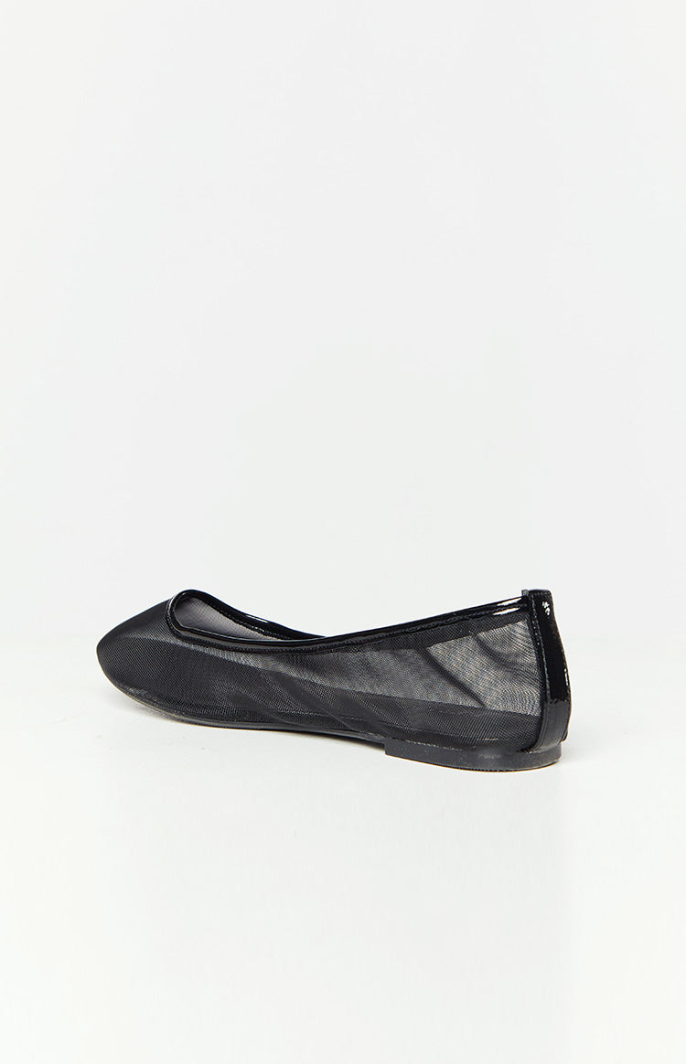 Therapy Arlo Black Crinkle Patent PU Ballet Flats Image