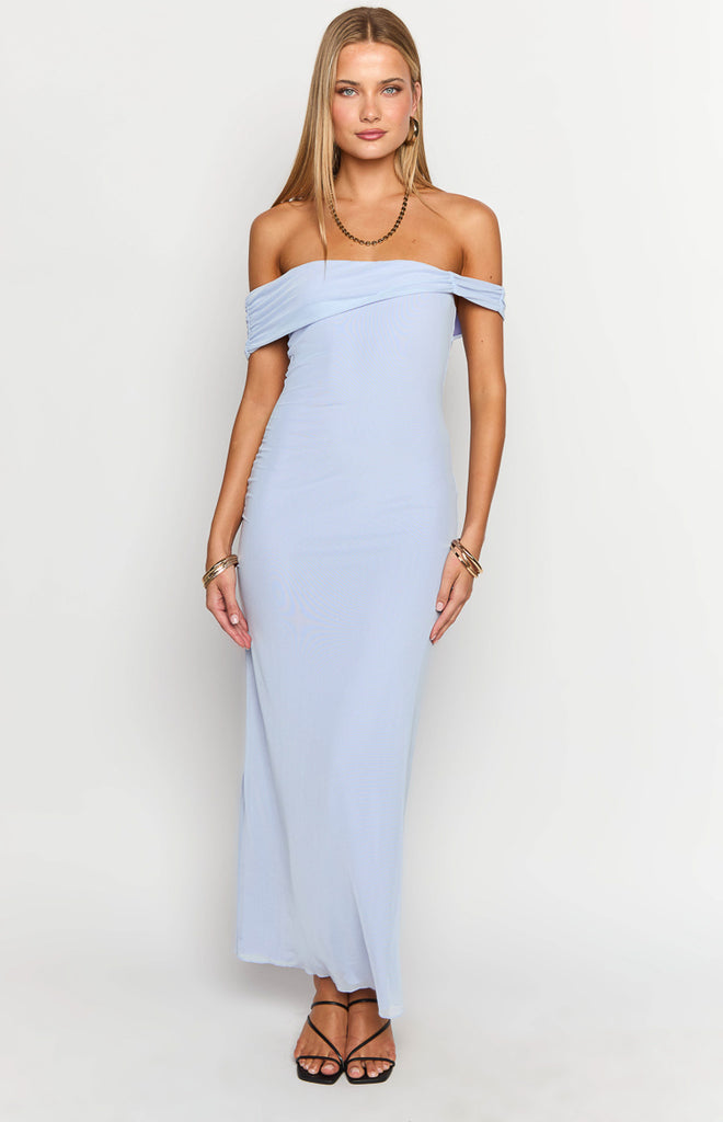 Silver Moon Off-Shoulder Maxi Dress Lilac