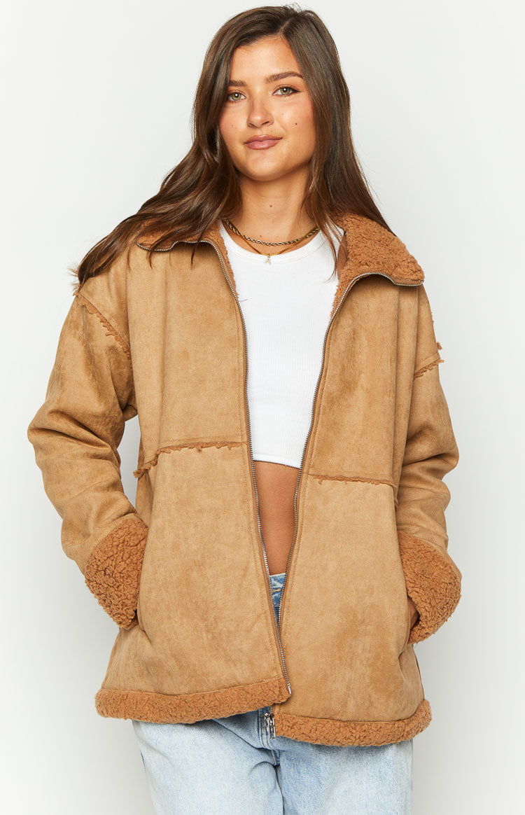 Willow Brown Suede Fur Jacket Image