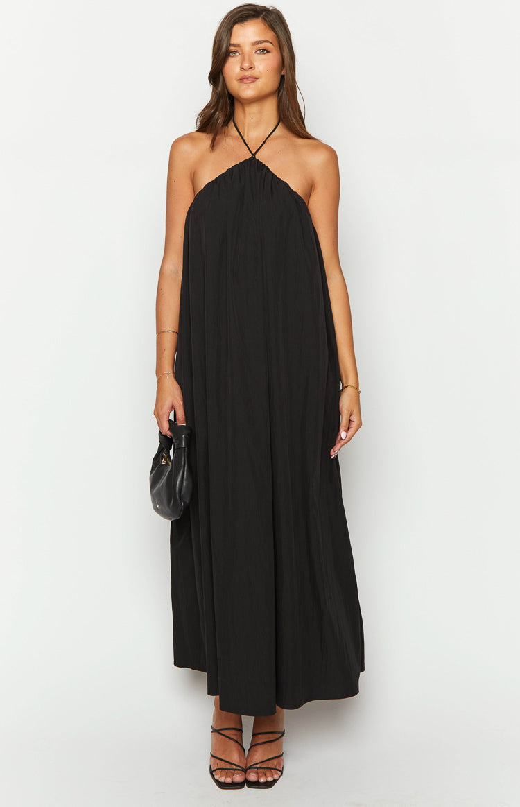 slim fit dress slacks Black Halter CrissCross Cut Out Ruched Slit Maxi Dress – Hot Miami Styles