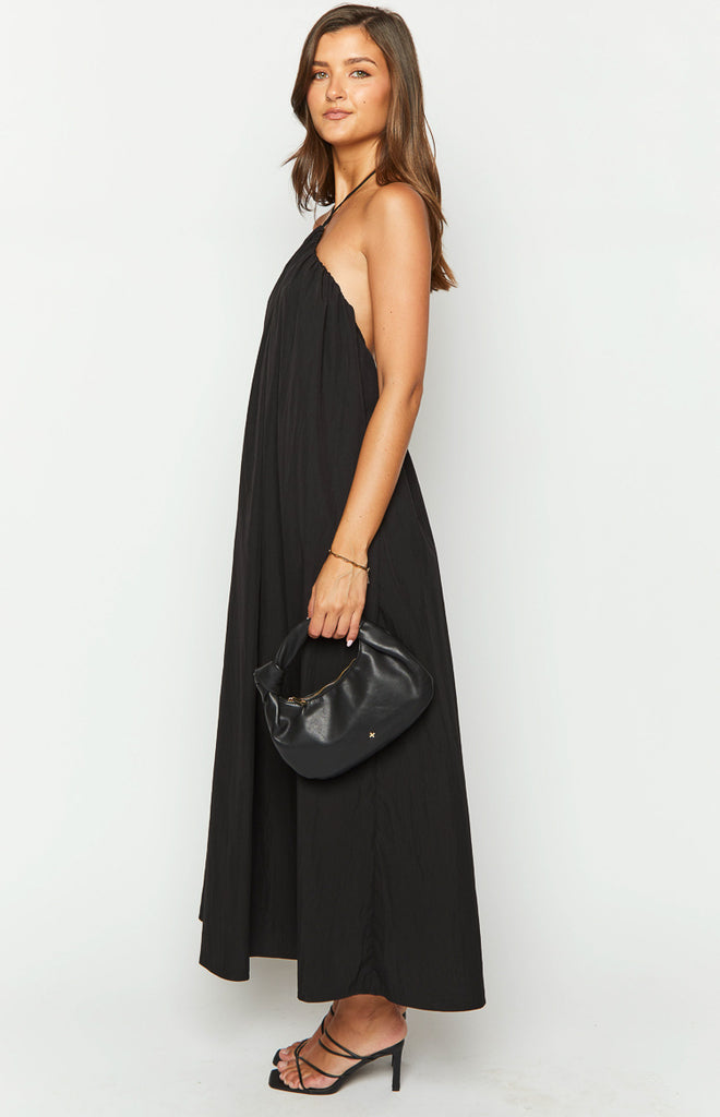 Ziggy Black Halter Neck Maxi Dress – Beginning Boutique