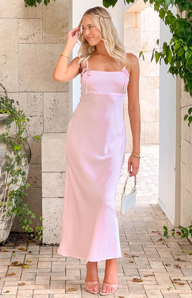 Zya Light Pink Satin Maxi Dress | Beginning Boutique AU Zya Light Pink Satin Maxi Dress | Beginning Boutique AU