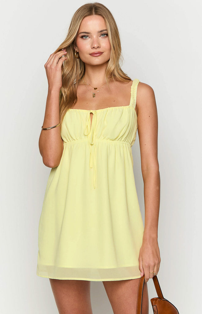 Brooke Yellow Mini Dress – Beginning Boutique