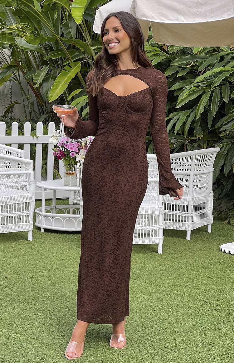 green emerald velvet dress Chocolate Brown Fit Flare Ruffle Evening Midi Dress With Belt