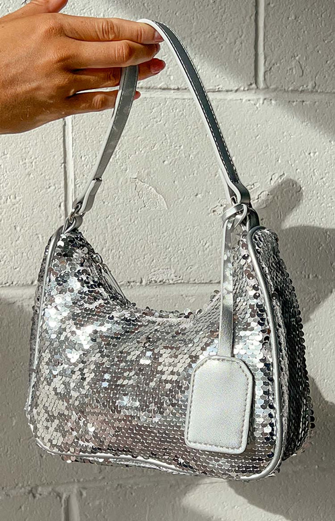 Peta & Jain Niah Silver Sequin Shoulder Bag Fashion Secrets Revealed