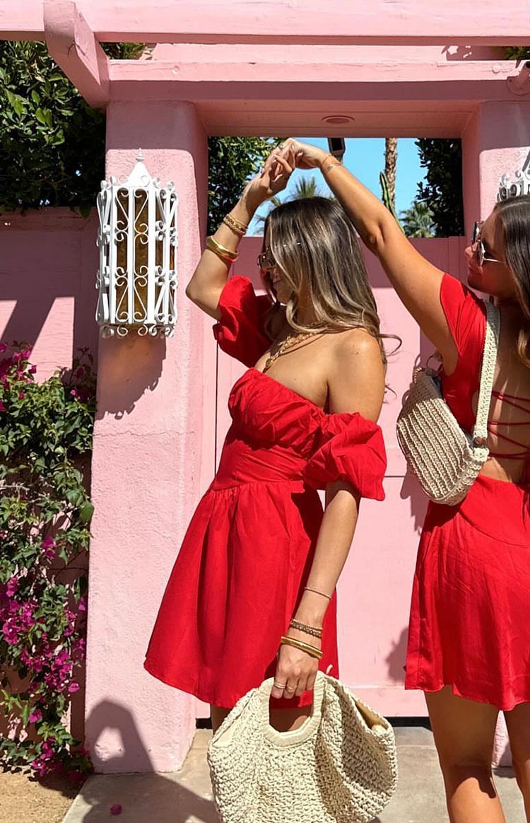 Love Lost Off The Shoulder Red Mini Dress | Beginning Boutique AU