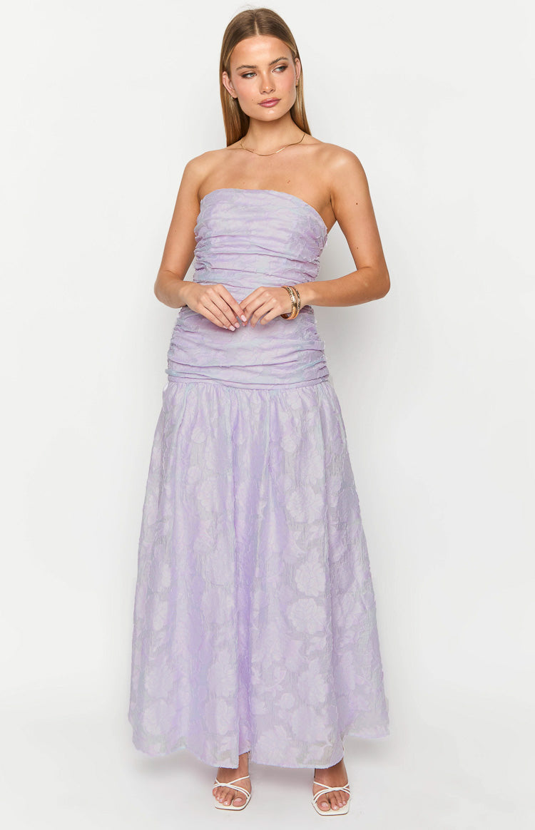 Sinclair Lilac Strapless Maxi Dress - View 6 | Shop Formal Dress