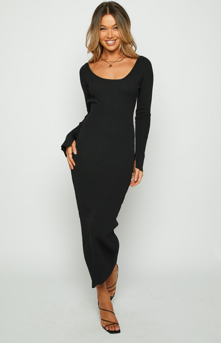 beginning boutique black long sleeve dress Rena Black Long Sleeve Fitted Mini Dress - 10 main image 0
