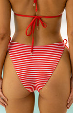 9.0 Swim Wave Red Stripe Tie Bikini Bottoms Image