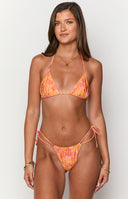 Beginning Boutique 9.0 Swim Sumba Orange Floral Tie Up Bikini Bottoms orange and pink floral print high-cut tie-up bikini bottoms