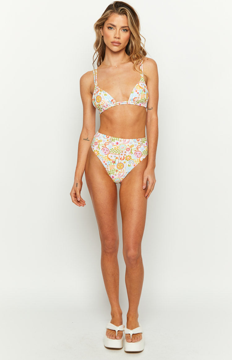 9.0 Swim Sumba Summer Multi Print Bikini Top Image