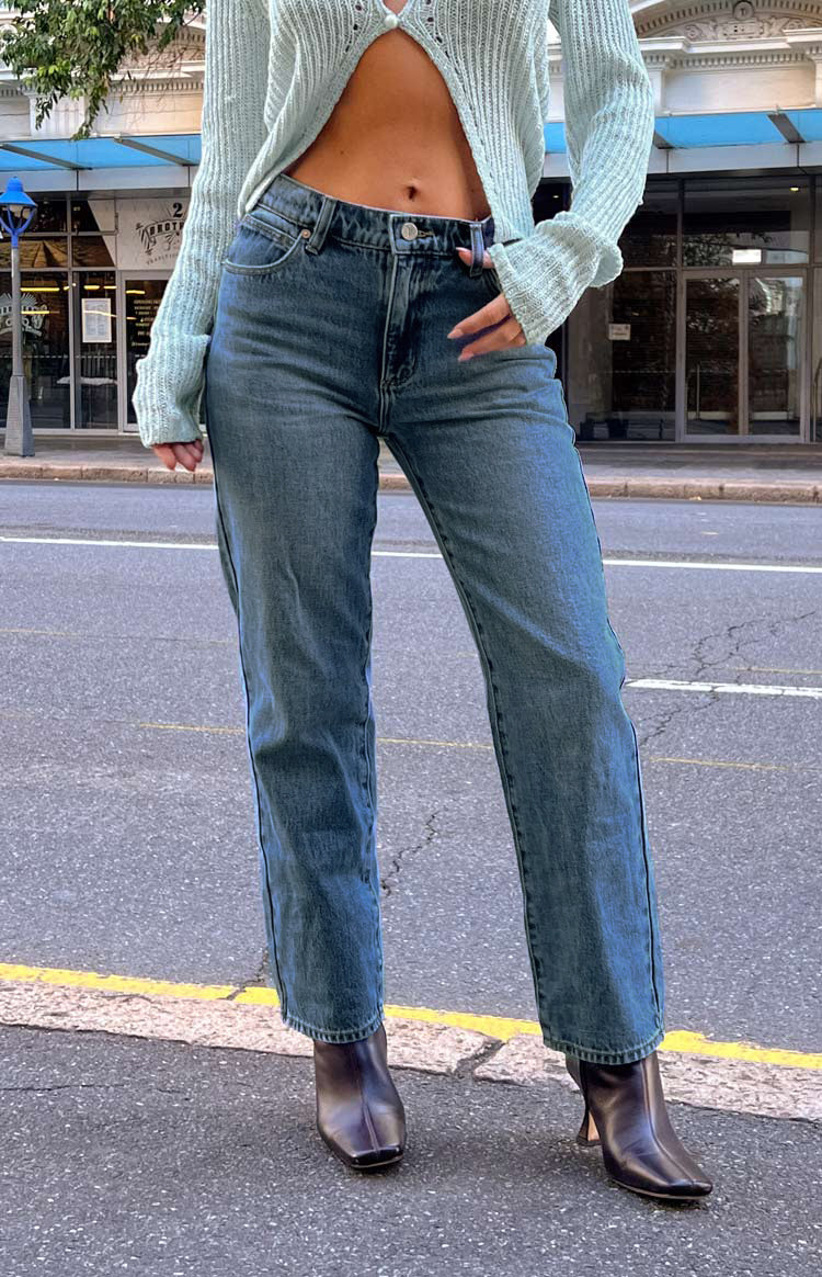 Abrand Olivia 99 Low Straight Organic Blue Denim Jeans