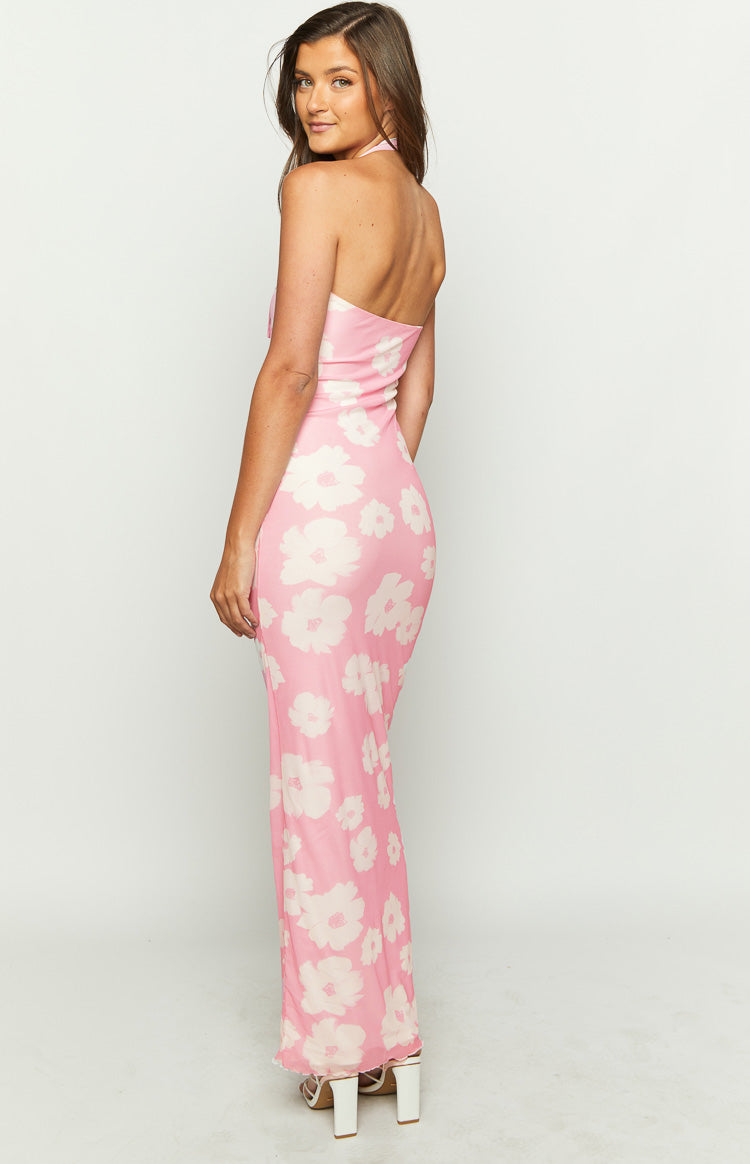 OneTheLand Hold Me Tight Sleeveless Floral Maxi Dress in Pink