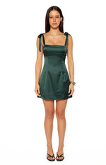 Akira Green Tie Mini Dress Image